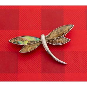 Vintage Dragonfly Multicolor Silver Tone Brooch by Lia Sophia - O9